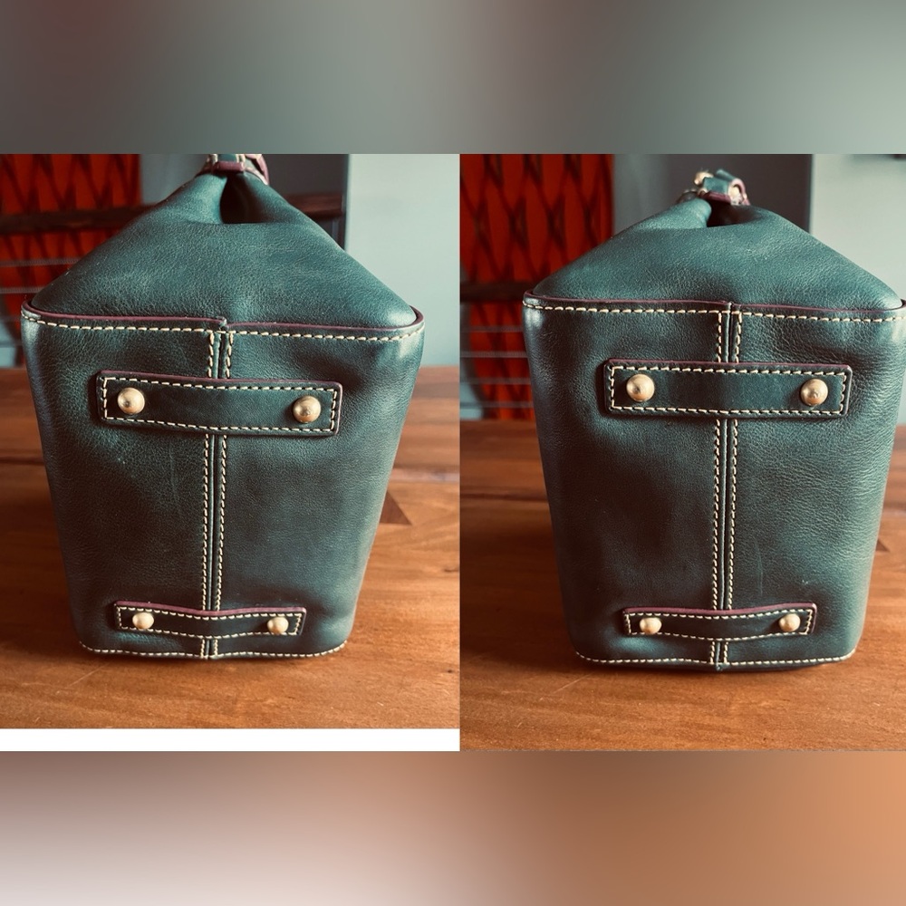 Dooney & Bourke Crossbody Florentine Leather Sadie Feed Purse Bag RARE Ivy Green - Picture 9 of 16